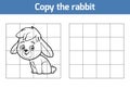 Copy the picture for children. Animal characters, rabbit