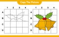 Copy the picture, copy the picture of Christmas Bell using grid lines. Educational children game