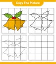 Copy the picture, copy the picture of Christmas Bell using grid lines. Educational children game