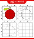 Copy the picture, copy the picture of Yumberry using grid lines. Educational children game, printable worksheet, vector