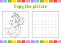 Copy the picture. Cute mermaid unicorn. Coloring book pages for kids. Education developing worksheet. Game for children. Royalty Free Stock Photo