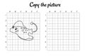 Copy the picture. Draw by grid. Coloring book pages for kids. Handwriting practice, drawing skills training. Education developing Royalty Free Stock Photo