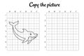Copy the picture. Draw by grid. Coloring book pages for kids. Handwriting practice, drawing skills training. Education developing Royalty Free Stock Photo