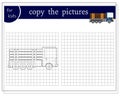 Copy the picture, an educational game for children, a cartoon logging truck. Vector illustration on a white background Royalty Free Stock Photo