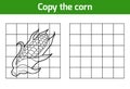 Copy the picture. Fruits and vegetables, corn