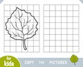 Copy the picture, game for children, Aspen leaf