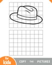 Copy the picture, game for children, Trilby hat