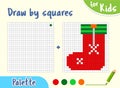 Copy the picture. Game for small children draw an Christmas sock Royalty Free Stock Photo