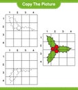 Copy the picture, copy the picture of Holly Berries using grid lines. Educational children game