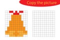 Copy the picture, pixel art, christmas bell cartoon, drawing skills training, educational paper game for the development