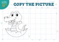 Copy picture vector illustration. Educational game for preschool kids