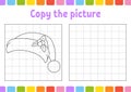 Copy the picture. Winter theme. Coloring book pages for kids. Education developing worksheet. Game for children. Handwriting