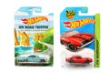 Odessa, Ukraine - November, 2017: A copy of real car. Hot Wheels. Kids toys. Machines. Toys on a white background Royalty Free Stock Photo