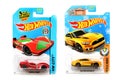 Odessa, Ukraine - November, 2017: A copy of real car. Hot Wheels. Kids toys. Machines. Toys on a white background Royalty Free Stock Photo