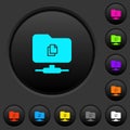 Copy remote file on FTP dark push buttons with color icons