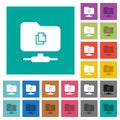 Copy remote file on FTP square flat multi colored icons