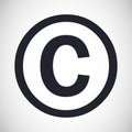 Copy right license c vector icon