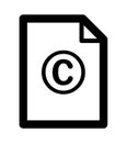 Copy right license paper page icon