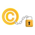 Copy right symbol with padlock