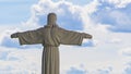 The copy of the sculpture of Christ the Savior spread his arms on blue sky background. Religion concept Royalty Free Stock Photo