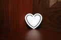 Copy space background love white hearts. Love day as a symbol on the wooden background.