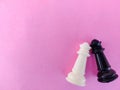 Copy space of black and white chess queen Royalty Free Stock Photo