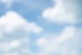 Copy space blur summer blue sky and white cloud background Royalty Free Stock Photo