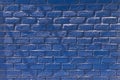 Copy space front view blue brick wall. High quality and resolution beautiful photo concept Royalty Free Stock Photo
