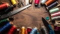 Copy Space Image Of Sewing Tools Set For Crafts And Design Royalty Free Stock Photo