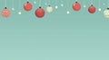 copy space, simple vector illustration, simple colors, hand drawn, Christmas baubles on even background.Blue background Royalty Free Stock Photo