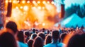 Summer concert. Blurred backdrop, crowd at concert. summer music festival. AI Generative Royalty Free Stock Photo