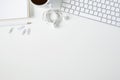 Copy space topview of working business table. Royalty Free Stock Photo