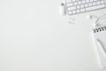 Copy space topview of working business table. Royalty Free Stock Photo