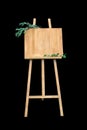 Wooden easel with a board. On the board written white paint - We Royalty Free Stock Photo