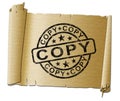 Copy stamp meaning duplicate or replicate a likeness - 3d illustration Royalty Free Stock Photo