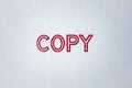 Copy stamp for paper concept