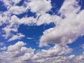 Texture of a blue sky in contrast to the clouds and their detail Royalty Free Stock Photo