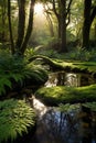 Tranquil Forest Glade: Serenity Amidst Untouched Waters Royalty Free Stock Photo