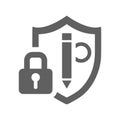 Copy write protection icon. Gray vector graphics Royalty Free Stock Photo