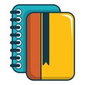 Copybook icon, cartoon style Royalty Free Stock Photo