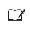 Copybook with pen icon. Vector isolated illustration. Notes concept