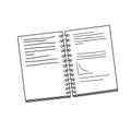 Copybook school accessory in hand drawn doodle style vector illustration
