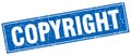 Copyright blue square grunge stamp Royalty Free Stock Photo