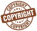 copyright brown grunge round vintage stamp Royalty Free Stock Photo