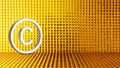 Copyright concept, author rights and patented intellectual property, Copyright Symbol Protection Sign on Golden yellow background Royalty Free Stock Photo