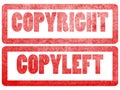 Copyright copyleft text label stamp for documents. Royalty Free Stock Photo