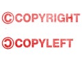 Copyright copyleft text label stamp for documents. Royalty Free Stock Photo