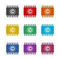 Copyright European Regulation color icon set isolated on white background