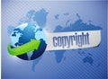 Copyright globe concept illustration design Royalty Free Stock Photo