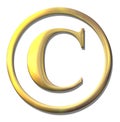 Copyright golden bevel symbol